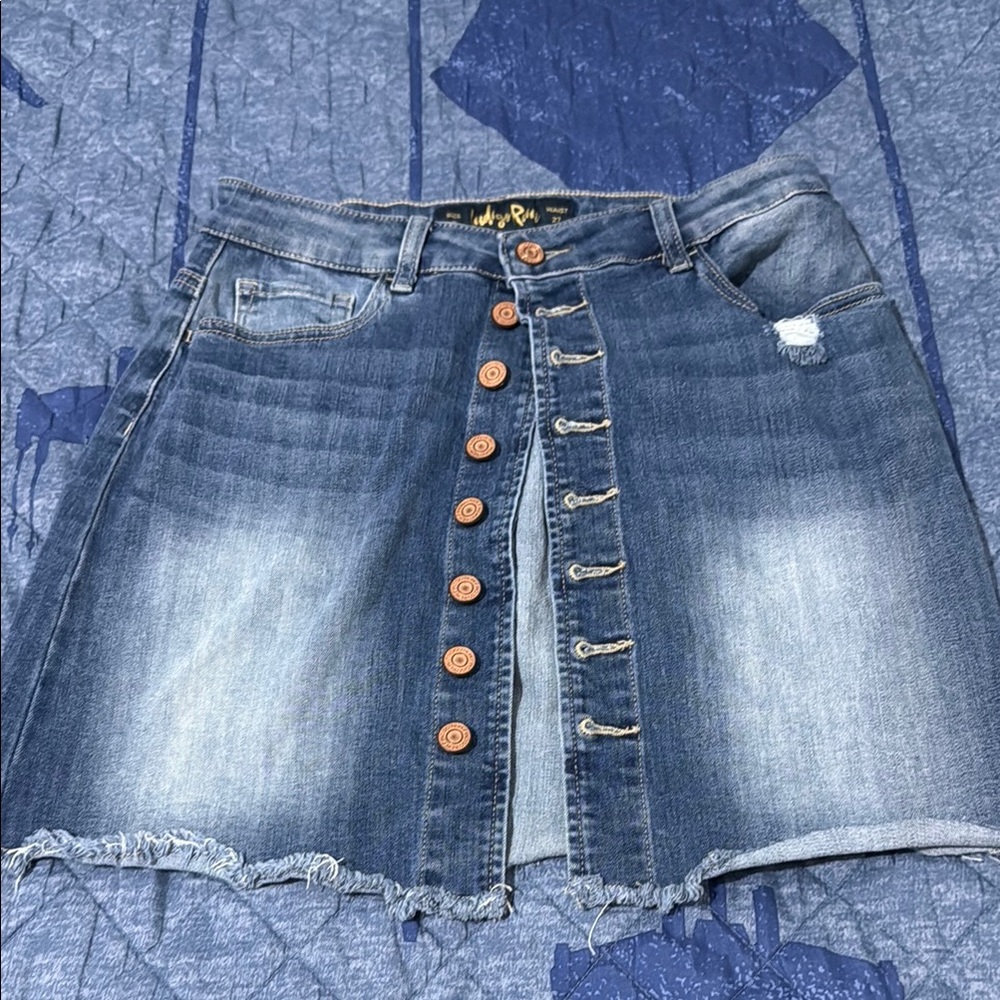 Indigo Rein Blue Denim Mini Skirt